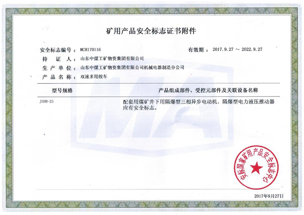 Warm Celebration to China Coal Group on Obtaining Four National Mine Products Safety Signs Certificate